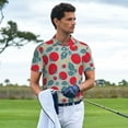 thumbnail image 3 of Sikiie Tomato Print Men's Short-sleeved POLO Shirts, Button-down Shirts and T-shirts are Suitable for Vacation, Leisure and Business-Large, 3 of 6