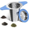 thumbnail image 1 of baomifa-Tea Infuser for Loose Leaf Tea,18/8 Stainless Steel Tea Infuser with Heat Proof Silicone Handles,Extra Fine Mesh Tea Strainers Filter Fine Tea Leaves Effectively,Fits TeaPots/Mugs -Blue, 1 of 4