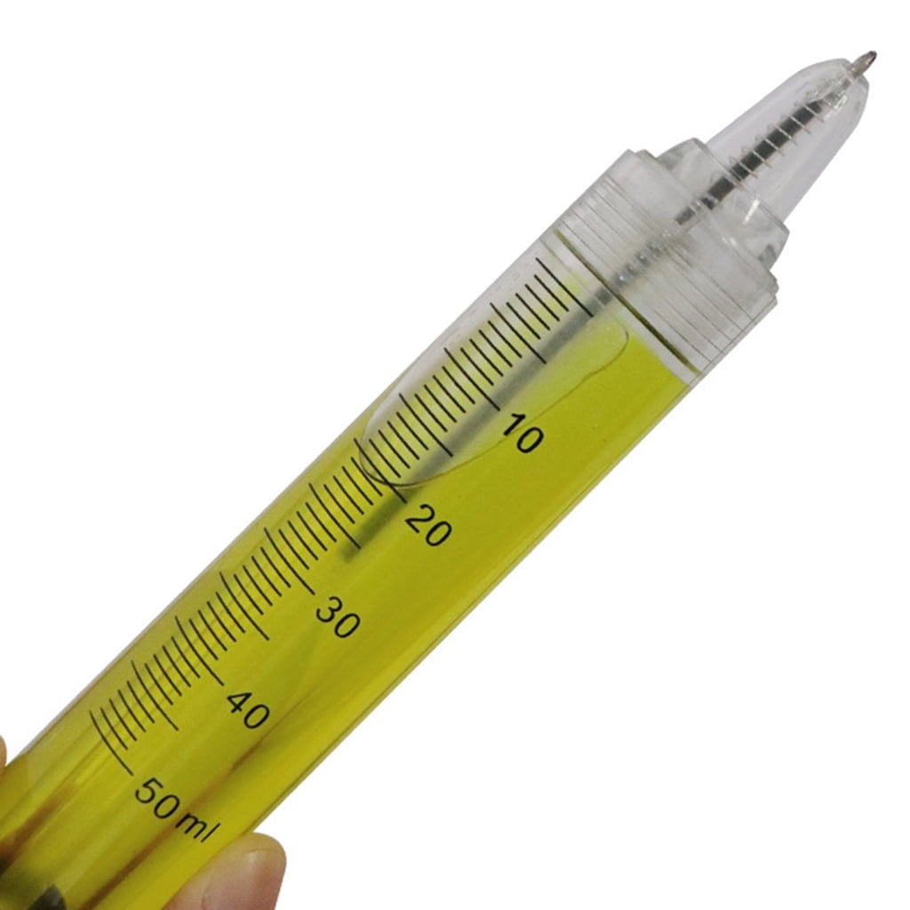 5 Pcs Funny Syringe-Pens Black Ink Ballpoint Pen Retractable Nurse Pen for Party