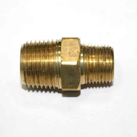 12 Inch Brass Nipple - FA618 3/8 Inch x 1/2 Inch NPT Male Brass Hex Nipple Reducer, Threads: 3/8 inch x 1/2 inch NPT Male - Machined (Provides seal tight threads) By Interstate Pneumatics