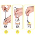 thumbnail image 5 of Juego de 5 adornos para galletas de huevos, incluye 2 hueveras, 2 cucharas y 1 cortador, abridor de huevos fácil de acero inoxidable, 5 of 5
