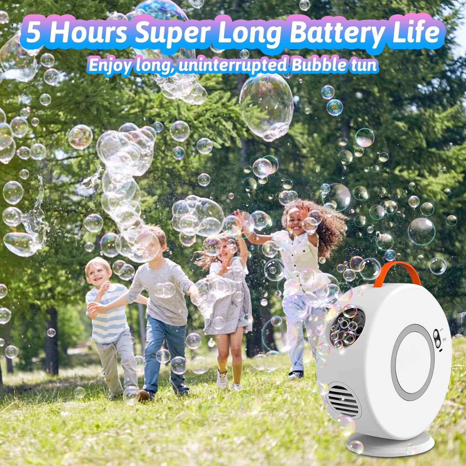 Bubble Machine for Kids,Automatic Bubble Blower Rechargeable, Auto Rotatable Portable Bubble Maker Electric Bubbles Toy,Electric Bubbles Toy for 3 4 5 Year Old,Outdoor Wedding Party Gifts