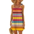 thumbnail image 2 of Vestido de Verano para las Mujeres Impreso sin Mangas Cuello Redondo, Suelto de Rodilla de Longitud Vestido Casual para la Primavera, 2 of 5