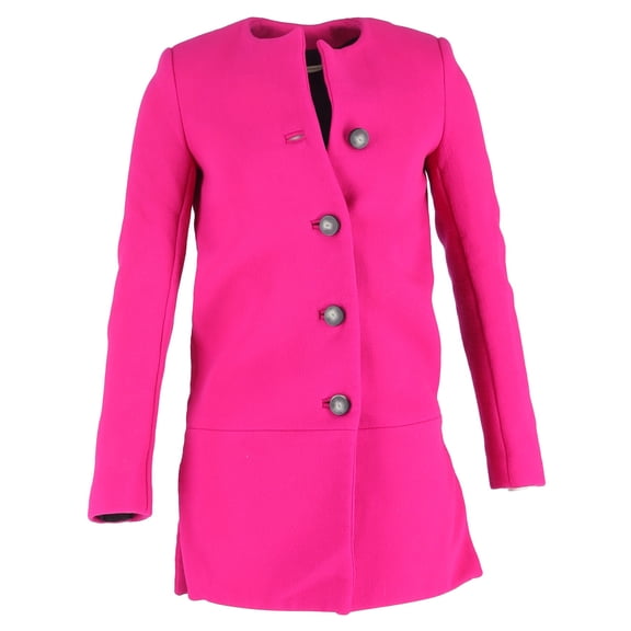 Pre-Owned Balenciaga Single-Breasted Peacoat in Pink Wool