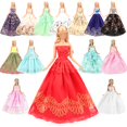 thumbnail image 1 of BARWA 5 Pcs Vêtements de Poupée Faits à la Main Robes de Mariée Robes de Fête pour Poupées de 11,5 Pouces, 1 of 4