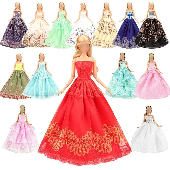 BARWA 5 Pcs Vêtements de Poupée Faits à la Main Robes de Mariée Robes de Fête pour Poupées de 11,5 Pouces