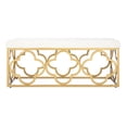 thumbnail image 2 of SAFAVIEH Fleur Modern Glam Rectangle Bench, Cream/Gold, 2 of 7