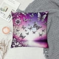 thumbnail image 2 of Leisuo Throw Pillow Cover Butterfly Purple Animal Flower Wings Water White Decorative Pillow Case Home Decor Square Pillowcase, 2 of 5
