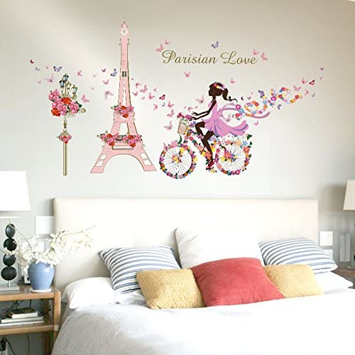 Eastjing Flower Fairy Butterfly Wall Sticker Princess Moon Girl Wall