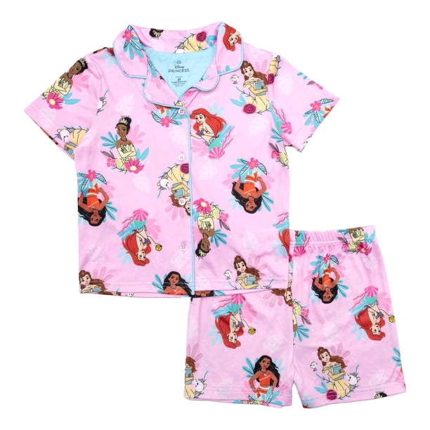 Conjunto de pijama Disney Royal Vacation Button Down 2T para niñas