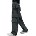 thumbnail image 5 of Endives Womens Cargo Pants Parachute Pants Baggy Wide Leg Pant Waterproof With Pockets Dark Gray, 5 of 6