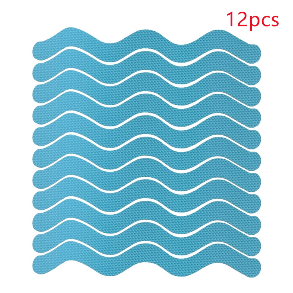 12/24pcs Anti Slip Strips S Waveshaped Bath Safety Strips for Bathroom Bathtub For Bathroom