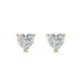 thumbnail image 3 of Clara Pucci 1Ct Synthetic White Sapphire Heart Cut VVS1 Screw Back Stud 14k Solid hypoallergenic Gold Designer Earrings For April, 3 of 7