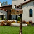 thumbnail image 3 of QualArc MB-3000-PAT-LP703-WHT Provincial Collection Brass Mailbox in Antique Brass Patina with decorative Lewiston post, No.7 Ornate base and No.3 Pineapple finial in White, 3 of 11