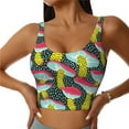thumbnail image 1 of Balery Green Mushroom Sujetadores deportivos con espalda cruzada para mujer, acolchados, sin costuras, de alto impacto, ideales para yoga, gimnasio, entrenamiento y fitness.-Large, 1 of 8