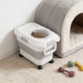 thumbnail image 4 of Foldable Waterproof With Wheels Pet Food Storage Container Foldable Airtight Dry Food Bin For Dogs Cats Portable Kibble Container For Home Travel Camping, 4 of 6