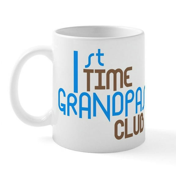 CafePress - 1St Time Grandpas Club (Blue) Mug - 11 oz Ceramic Mug - Novelty Coffee Tea Cup