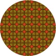 thumbnail image 1 of Ahgly Company Indoor Round Patterned Saffron Red Area Rugs, 4' Round, 1 of 6