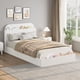 thumbnail image 2 of Tamaño individual para niños marco de cama almacenamiento cabecero & footboard low-profile wood platform sturdy wood slats no necesita colchón base blanca, 2 of 7