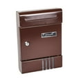 thumbnail image 3 of Luzkey Wall Mount Mailboxes for Outside Letterbox Lockable Large Capacity Easy Installation Magazines Post Postbox for External Gate Brown, 3 of 8