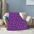 thumbnail image 4 of Purple Triangle Seamless Structure Throw Blanket, Super Soft Anti-Pilling Flannel Blankets, 40"x30", 4 of 8