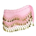 thumbnail image 5 of Byworldtasic Womens Belly Dance Hip Scarf Mini Skirt with Gold Coins Belly Dancer Belt Scarf Skirt, 5 of 5