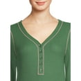 thumbnail image 4 of Time and Tru Women's Long Sleeve Henley Top, 4 of 5