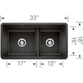 thumbnail image 4 of BLANCO PRECIS 1.75 Cinder Low Divide Undermount Sink, 4 of 7