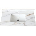 thumbnail image 2 of 43 Inch Marble Bathroom Vanity Top | Pre - Drilled Faucet Hole, Anti - Overflow for Bathroom Use | Made from Sintered Stone, Eco - Friendly | Solves Water Damage and Stain Problems, 2 of 7