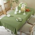 thumbnail image 2 of Square Tablecloth Cotton Textured Table Cloth Wrinkle Free Decorative Fabric Farmhouse Table Cover for Dining/Party/Buffet/Wedding, 47 x 47 Inch, Green, 2 of 7