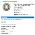 thumbnail image 2 of Rear Brake Rotor - Compatible with 2012 - 2013, 2015 - 2019, 2022 - 2023 Volkswagen Golf R 2016 2017 2018, 2 of 2
