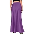 thumbnail image 3 of Weiqiqre Midi Skirts for Women Midi Skirts New Summer Dressy Casual High Waisted Ruffle A Line Silk Satin Skirts, 3 of 6