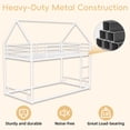 thumbnail image 6 of Harper & Bright Designs Twin Size House Bunk Bed with Ladder, Twin Over Twin Metal Bunk Bed Frame with Guardrail for Boys and Girls, White, 6 of 13