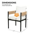thumbnail image 6 of GRANDPATIO Steel Outdoor Dining Side Chairs, Wicker Back - Set of 2, Khaki Wicker & Beige Cushion, 6 of 7