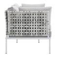 thumbnail image 2 of Harmony Sunbrella Basket Weave Outdoor Patio Aluminum Loveseat, 2 of 6