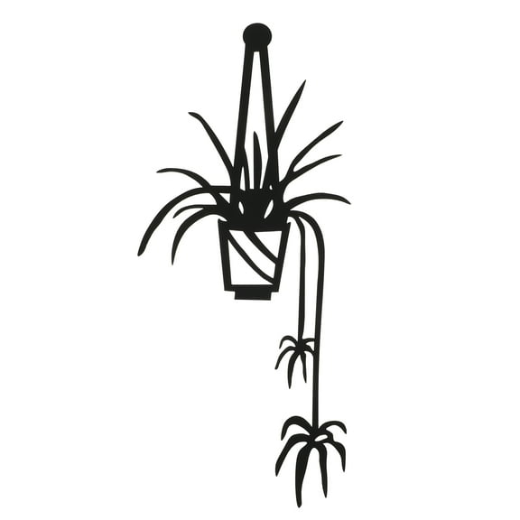 Metal Wall Decor Wrought Iron Art Silhouette Flower Pot Wall Decoration