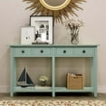 thumbnail image 3 of Brushed Entryway Table Console Table with Drawer and Bottom Shelf Tiffany Blue, 3 of 5