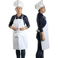 thumbnail image 2 of Chef Apron Set, Chef Hat And Kitchen Apron Adult Adjustable White Apro, 2 of 5