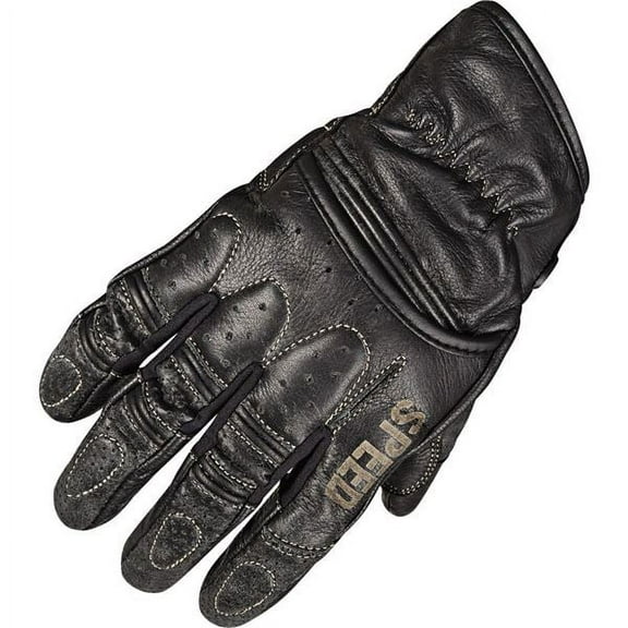 Speed & Strength Rust & Redemption Mens Leather Motorcycle Gloves Black MD