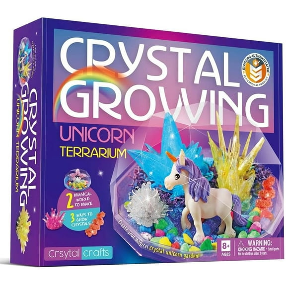 Piano Potato Unicorn Crystal Growing Kit for Kids - DIY Terrarium Craft with Glowing Crystals, STEM Science Toys Gift for Girls Ages 6-12, Unicorn Terrarium Kit for Girls