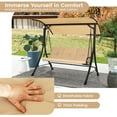 thumbnail image 4 of Gymax Balançoire de Porche pour 3 Personnes, Chaise Balançoire d'Extérieur avec Coussins et Auvent Réglable, 4 of 7