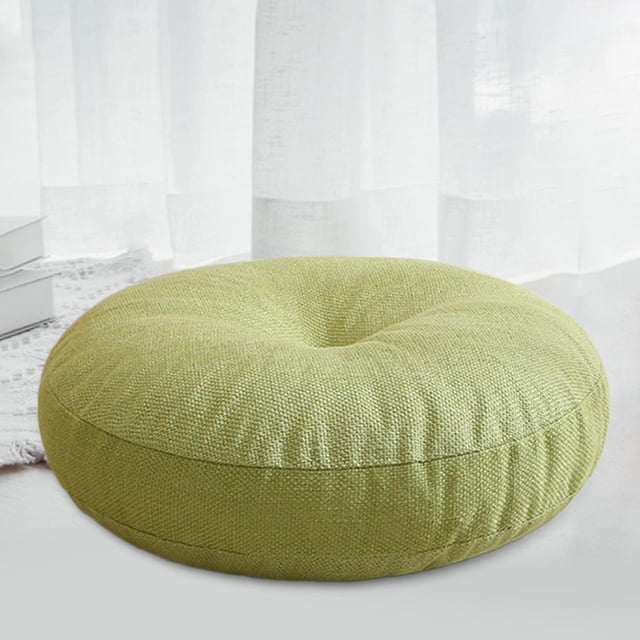 Cojín de meditación redondo, almohada de suelo, lavable, cómodo y multifuncional. verde
