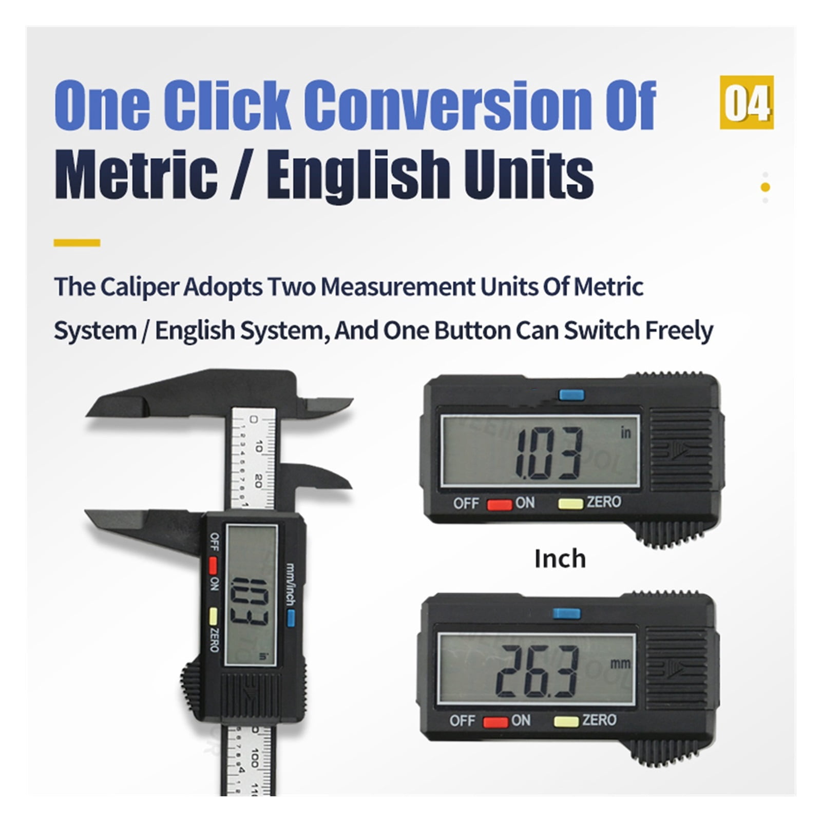 Electronic Digital Caliper Carbon Fibre Vernier Calipers Plastic Gauge LCD Micrometer Ruler Measuring Tools Instrument 150mm/6In