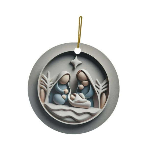 Adornos colgantes de belén, adornos acrílicos, suministros decorativos para fiestas en el hogar. Fondo ondulado