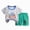 H135-Light Blue, variant on Toddler Boy Summer Pajamas 2pcs Set Short Sleeve Crew Neck Soft T-Shirt and Shorts Loungewear(Brown,18-24 M)