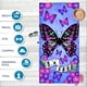 thumbnail image 4 of Toalla de playa con diseño de mariposas para adolescentes, niñas, niños y niñas, toalla de baño estampada de 75 x 150 cm, toalla de piscina súper suave, 4 of 5