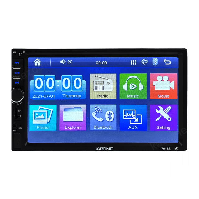 Auto Estéreo Táctil Bluetooth con Usb, Fm, Aux y Cámara