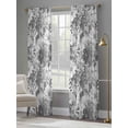 thumbnail image 4 of Spring Floral Sheer Curtains 96 Inch Length 2 Panels Set Window Treatments, Retro Country Flowers Leaves Botanical Gray Rod Pocket Semi Curtains for Living Room/Bedroom/Kitchen Décor, 104"W x 96"L, 4 of 7
