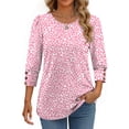 thumbnail image 3 of Fantaslook Womens Tops 3/4 Sleeve with Buttons Dressy Casual Blouses Summer Shirts Beach Vacation Trendy Clothes, 3 of 8