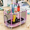 thumbnail image 2 of LinkRomat 7-in-1 60" Elliptic Trampoline for Kids, 500lbs Capacity Toddler Trampoline with Enclosure, Adjustable Height Handrail & Durable Designs for Boys & Girls, Indoor & Outdoor, 2 of 8